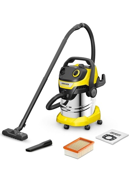 Islak/kuru Süpürge Wd 5 S V-25/5/22, Üfleme Fonksiyonu, Güç: 1100 W, Paslanmaz Çelik Hazne: 25 L