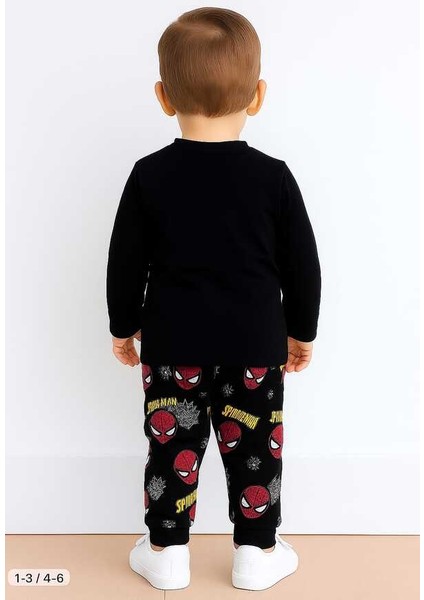 Siyah Örümcek Adam 1-3 Yaş Çocuk Alt Üst Takımı modelleri