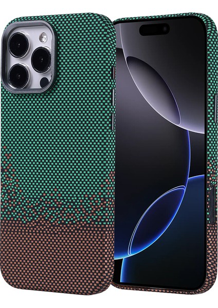 Apple iPhone 16 Pro Kılıf M-Safe Şarj Özellikli Karbon Fiber Görünümlü Zore Nekst Kapak