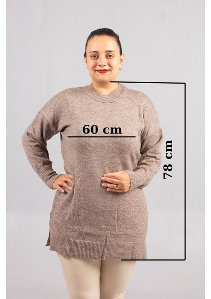 Geniş Kalıp! Yumoş Triko Kazak Büyük Beden Kadın Şıklığı fiyatları