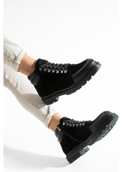 Erkek Haki Hakiki Deri-Süet Bot