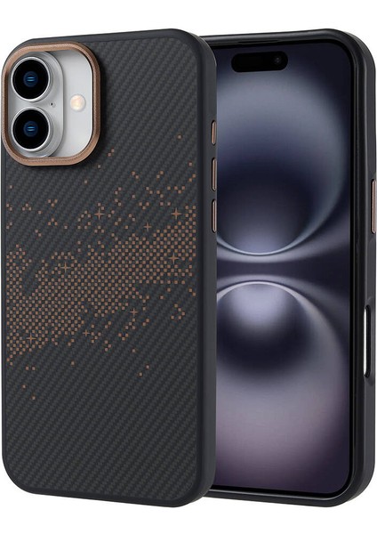 Apple iPhone 16 Plus Kılıf M-Safe Şarj Özellikli Karbon Fiber Tasarımlı Zore Vave Kapak fiyatları