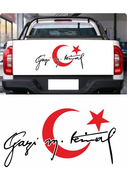 Gazi Mustafa Kemal Atatürk ve Ay Yıldız Araba Oto Motosiklet Karavan Sticker Etiket 00006 fiyatları