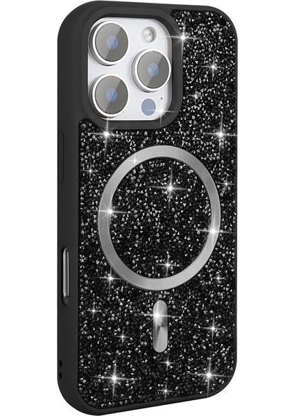 Apple iPhone 16 Pro Max Kılıf Pırlanta Tasarımlı M-Safe Şarj Özellikli Zore Mozaik Silikon Kapak fiyatları