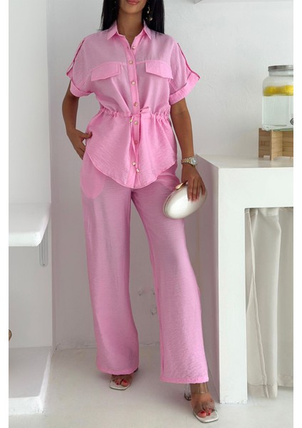 Kadın Bağcıklı Dokuma Tensel Takım – Ferah & Şehirli Stil