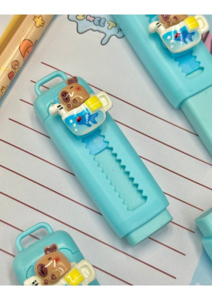 Capybara Mavi Kapsül Tasarımlı Sürgülü Silgi Kaydırmalı Silgi fiyatları