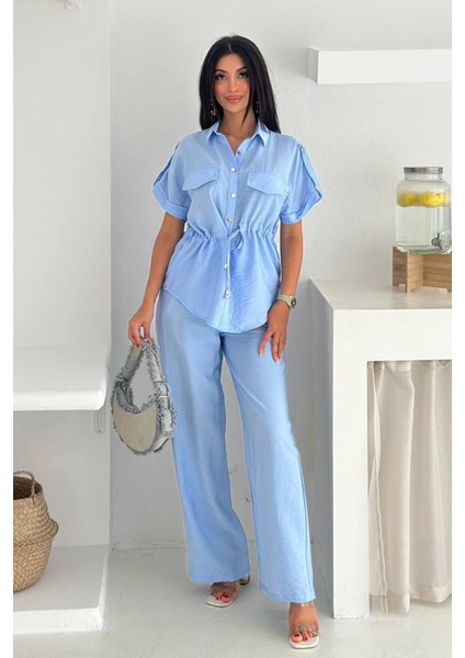 Kadın Bağcıklı Dokuma Tensel Takım – Ferah & Şehirli Stil