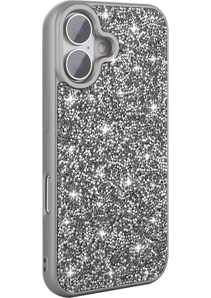 Apple iPhone 16 Plus Kılıf Parlak Taşlı Tasarım Zore Pırlanta Kapak