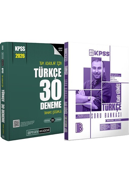 2026 Kpss Tüm Adaylar Için Türkçe 30 Deneme Tamamı Çözümlü - 2026 Kpss Türkçe Tamamı Çözümlü Soru Bankası