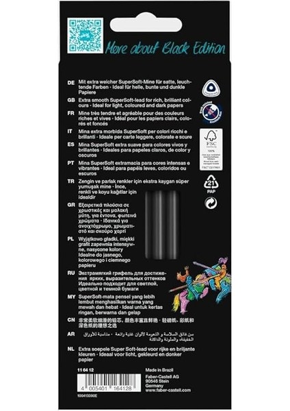 Black Edition Renkli Kalemler - 12 Sayı, Siyah Ahşap ve Süper Yumuşak Çekirdek Kurşun, Yetişkin Boyama, Sanatçılar ve Yeni Başlayanlar Için Profesyonel Kalite Renkli Kalemler fiyatları