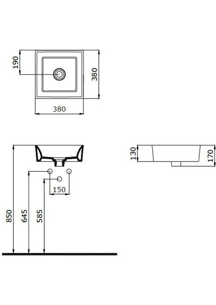 Bocchi Vessel Tezgah Üstü Lavabo 38X38 cm Beyaz 1173-061-0125 fiyatları