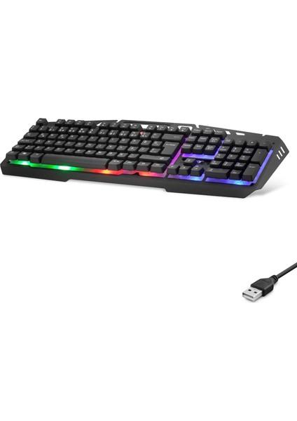 Kablolu Klavye Q Rgb Raınbow Siyah OKW213S