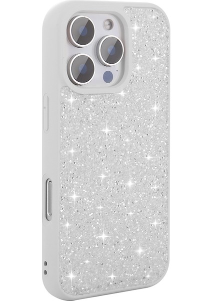 Apple iPhone 16 Pro Kılıf Parlak Taşlı Tasarım Zore Pırlanta Kapak