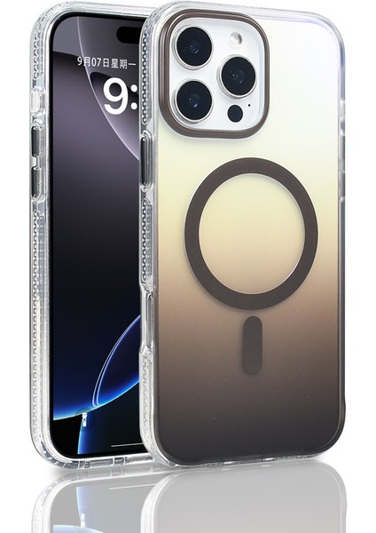 Apple iPhone 16 Pro Max Kılıf M-Safe Şarj Özellikli Transparan Renk Geçişli Zore Toros Kapak