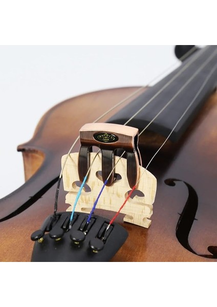 1890 Metal Keman Dilsiz Uygulama Keman Susturucu 1/2,3/4,4/4 Keman, Kırmızı Bakır
