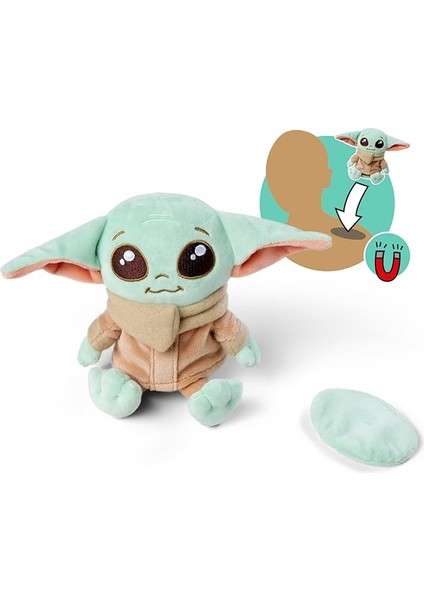 6315870462, Disney Grogu Manyetik Peluş Figürü, Özel Tasarım, Tam Detaylı, Kıyafetler ile Takılabilir, Mıknatıslı, 12 cm