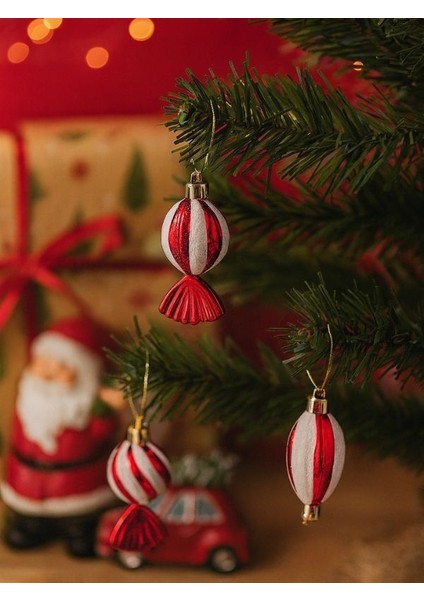 YILBAŞI SÜSÜ 12CM Kış Masalı Şekerleri – 6’lı Dekoratif Set-Noel Şekerleri – Parlak Ağaç Süsleri modelleri