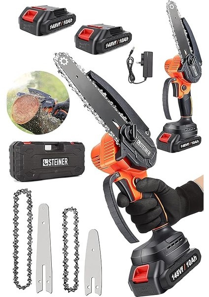 Alman 148 Vf 10 AH%100 Kömürsüz Motor Akülü Dal Kesme Budama Testere Bıçkı Makinesi 15 cm Turuncu fiyatları