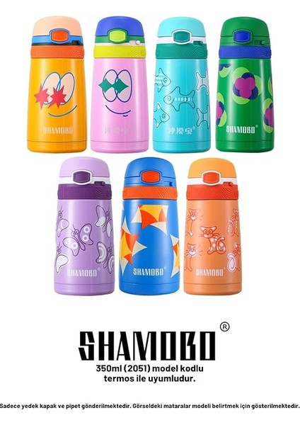 350ML Çocuk Paslanmaz Çelik Termos Için Ekonomik Yedek Kapak ve Pipet Seti (Mor Kelebek) modelleri