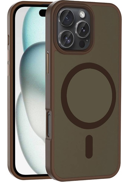 Apple iPhone 16 Pro Kılıf M-Safe Şarj Özellikli Mat Arka Yüzey Zore Sio Kapak