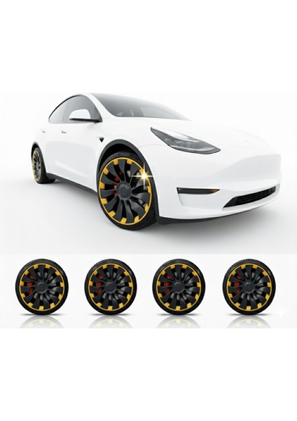 Tespx Tesla Uberturbine 21 Inc Sarı Jant Koruyucu Özel Kesim Ppf Dahil 4 Jant