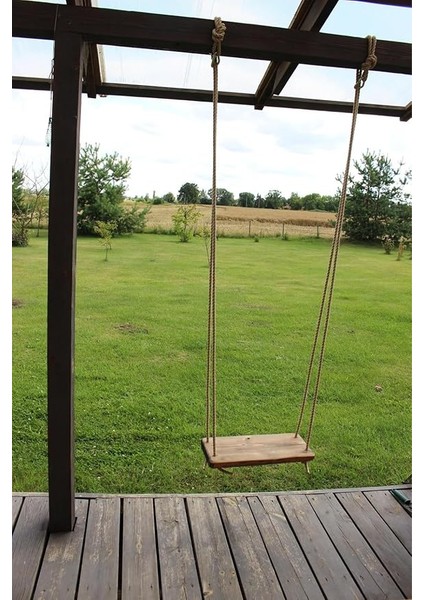 Yetişkin Veya Çocuklar Için Jüt Ipli Masif Ahşap Salıncak modelleri