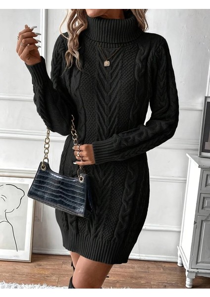 Kadın Balıkçı Yaka Mini Triko Elbise fiyatları