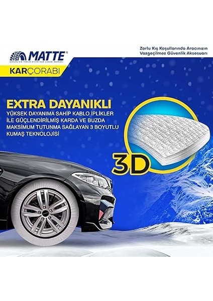 Lastik Kar Çorabı Kar Zinciri Muadili Yüksek Kalite Tekstil Kar Zinciri Superx Series (X-Large) indirimleri