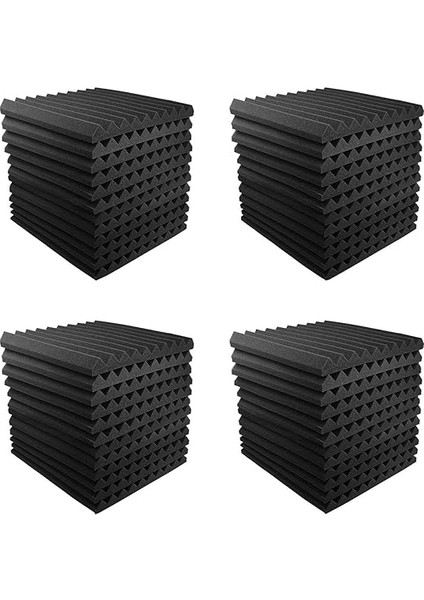 12'li Paket Akustik Köpük Panel, 1" x 12" x 12" Stüdyo Ses Yalıtım Takozları Yangına Dayanıklı Ses Geçirmez Dolgu Akustik Tedavi Köpüğü (Siyah) indirimleri