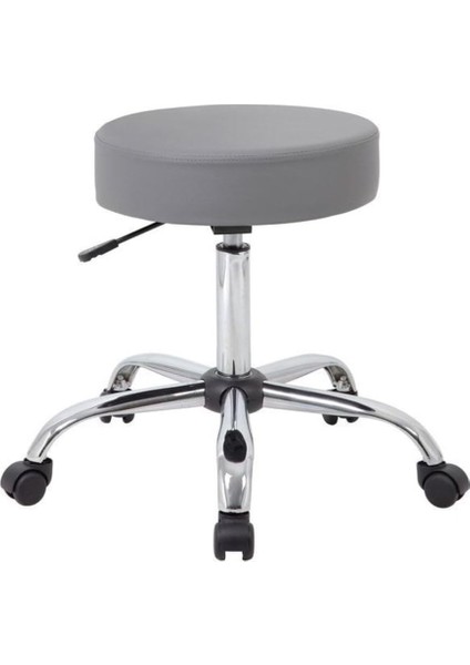 Ofis Kasiyer Taburesi 360 Derece Döner Deri Döşeme Oturak Eczane Laboratuvar Için Metal Ayaklı Gri fiyatları