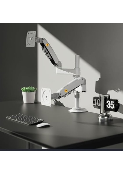Nb H180 Çift Kol Profosyonel Amortisörlü 17"-27" Uyumlu Monitör Standı (Beyaz) modelleri