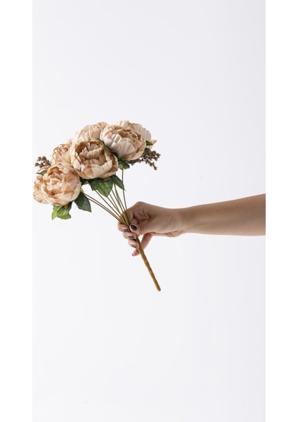 Yapay Şakayık Demeti Kahverengi 35 cm 9 Dal modelleri