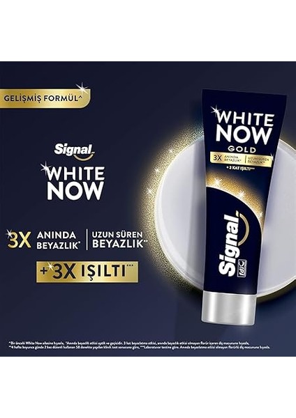 White Now Diş Macunu Gold 3 Kat Işıltı 75 ml fırsatları