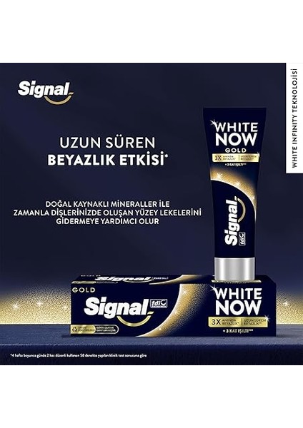 White Now Diş Macunu Gold 3 Kat Işıltı 75 ml indirimleri