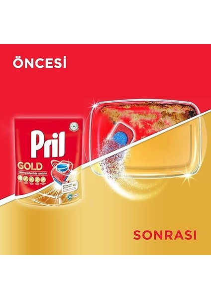 Gold Yanmış Kirler Için 45 Tablet Bulaşık Makinesi Deterjanı Tableti 1 x 45 Tablet , Gold 45 Tablet fırsatları