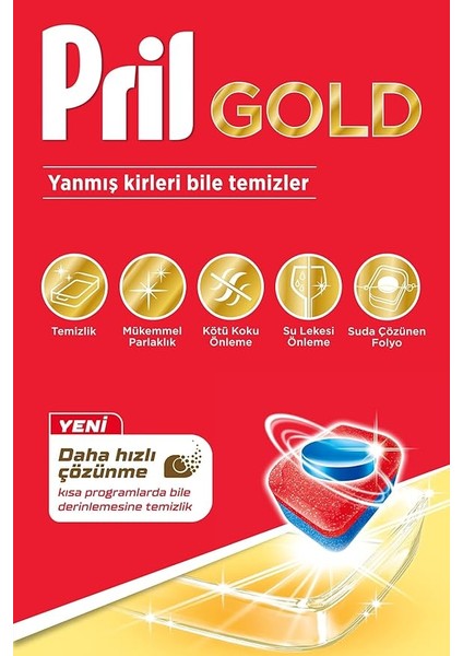 Gold Yanmış Kirler Için 45 Tablet Bulaşık Makinesi Deterjanı Tableti 1 x 45 Tablet , Gold 45 Tablet indirimleri