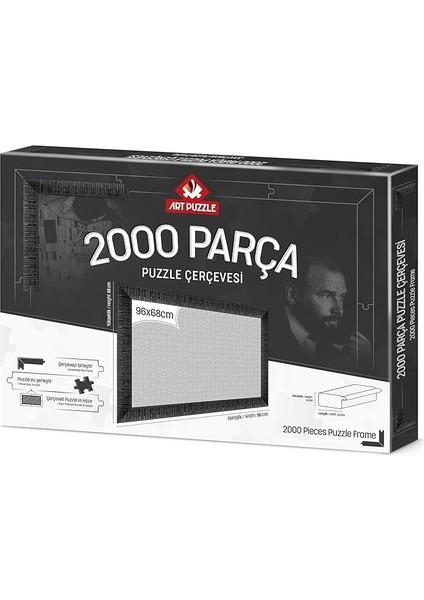 Puzzle Siyah 2000 Parça Demonte Puzzle Çerçevesi