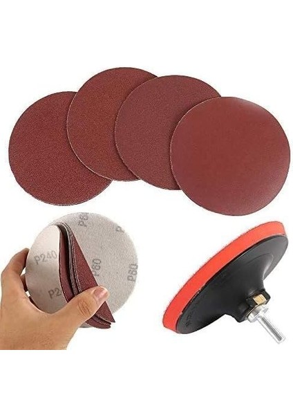 Zımpara Seti + Matkap Aparatı 115 mm (10 Parça)