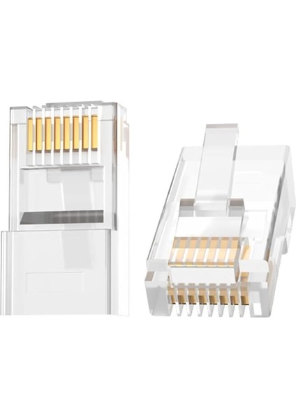 CAT5E RJ45 Jack Ethernet Konnektörü Altın Kaplama 100 Adet