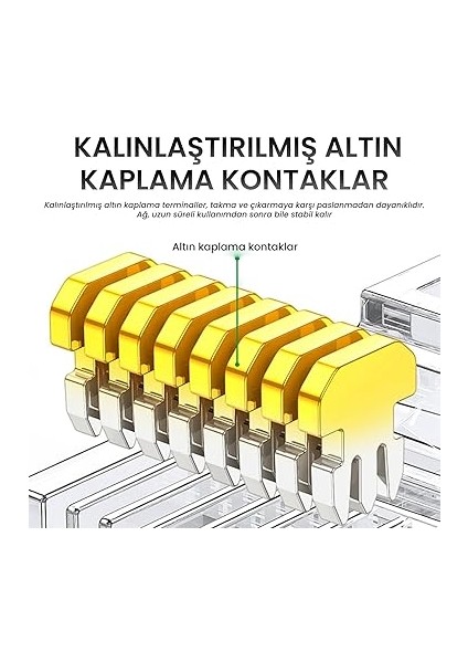 CAT5E RJ45 Jack Ethernet Konnektörü Altın Kaplama 100 Adet modelleri