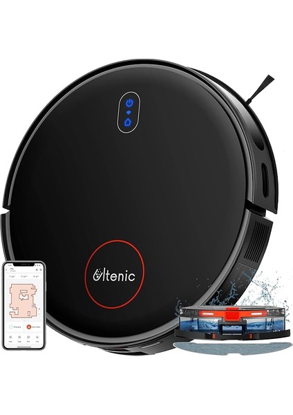 D6S Robot Vacuum Cleaner, Vibration Mopping, 3000PA Strong Suction, Super Slim, App Control, Ideal For Pet Hair, Hard Floors And Carpets