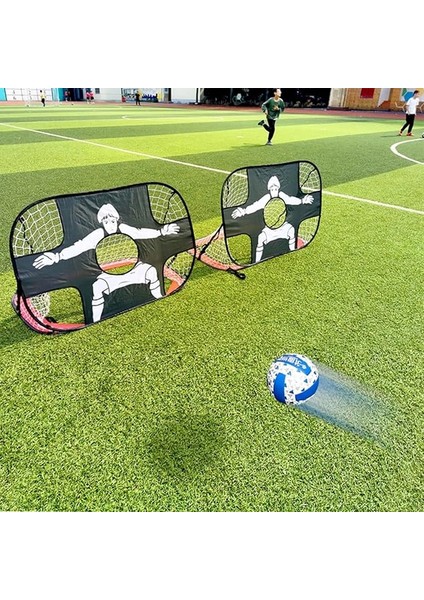 Çok Fonksiyonlu 2'si 1 Arada Mini Futbol Eğitim Kalesi Hem Açık Hem Kapalı Futbol Antreman Ka Siyah