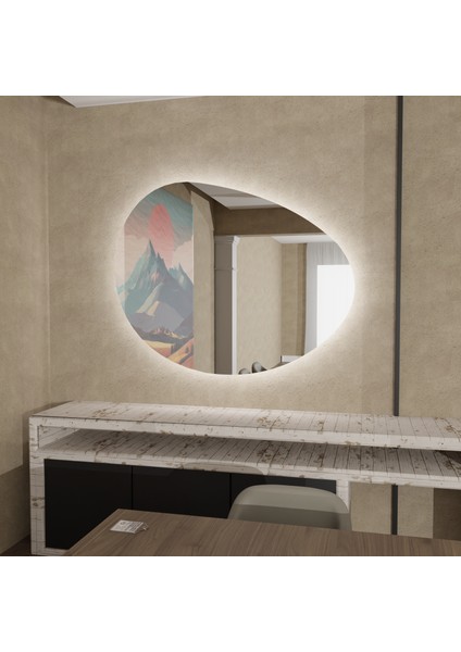 Nova LED Ayna – Yumuşak Asimetrik Formlu Modern Ayna