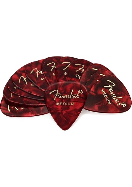 351 Shape Premium Pena (12 Adet) Elektro Gitar, Akustik Gitar, Mandolin ve Bass Medium Red Moto Için