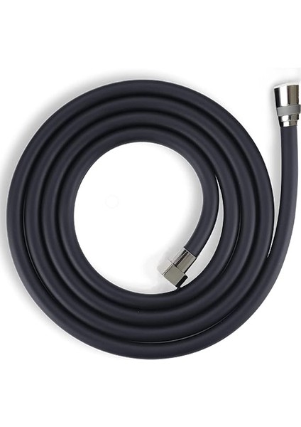 Black Paslanmaz Kopmaz Patlamaz Kaliteli Pvc Duş Hortumu - Yüksek Kaliteli Lüx Duş Spirali - Tüm Duş Setleri/duş Başlıkları ile Uyumlu (G1/2) - 150CM Siyah