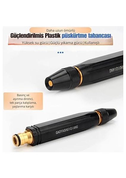 Mobile Ayarlanabilir Yüksek Basınçlı Hortum Ucu, Araba, Bahçe Yıkamak Için Ultra Tazzikli Hortum Ucu fırsatları