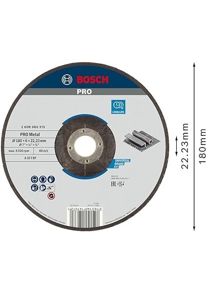 Professional Accessories Bombeli Metal Kesme Diski, Gri, 230 Mm, 1 Adet modelleri