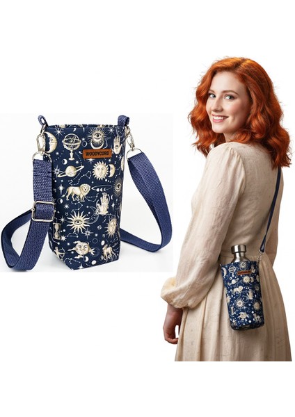 1 Litrelik Su Şişesi Taşıma Çantası Matara ve Termos Kılıfı Astroloji