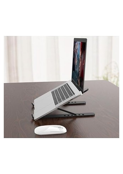 Yükseklik Ayarlı Plastik Laptop Standı, Kolay Kurulum, Taşınabilir, Ergonomik ve Konforlu, Bilgisayar Standı fiyatları