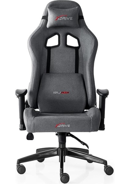 15'li Plus Profesyonel Oyuncu Koltuğu Kumaş Gri/siyah fırsatları